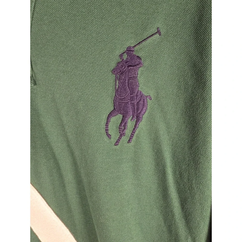 Polo Ralph Lauren Long Sleeve Big Pony Crest Green Rugby Shirt Men's Size 2XL